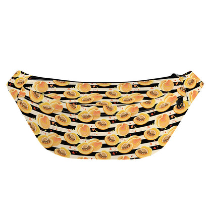 Apricot Fruit Striped Pattern Print Fanny Pack