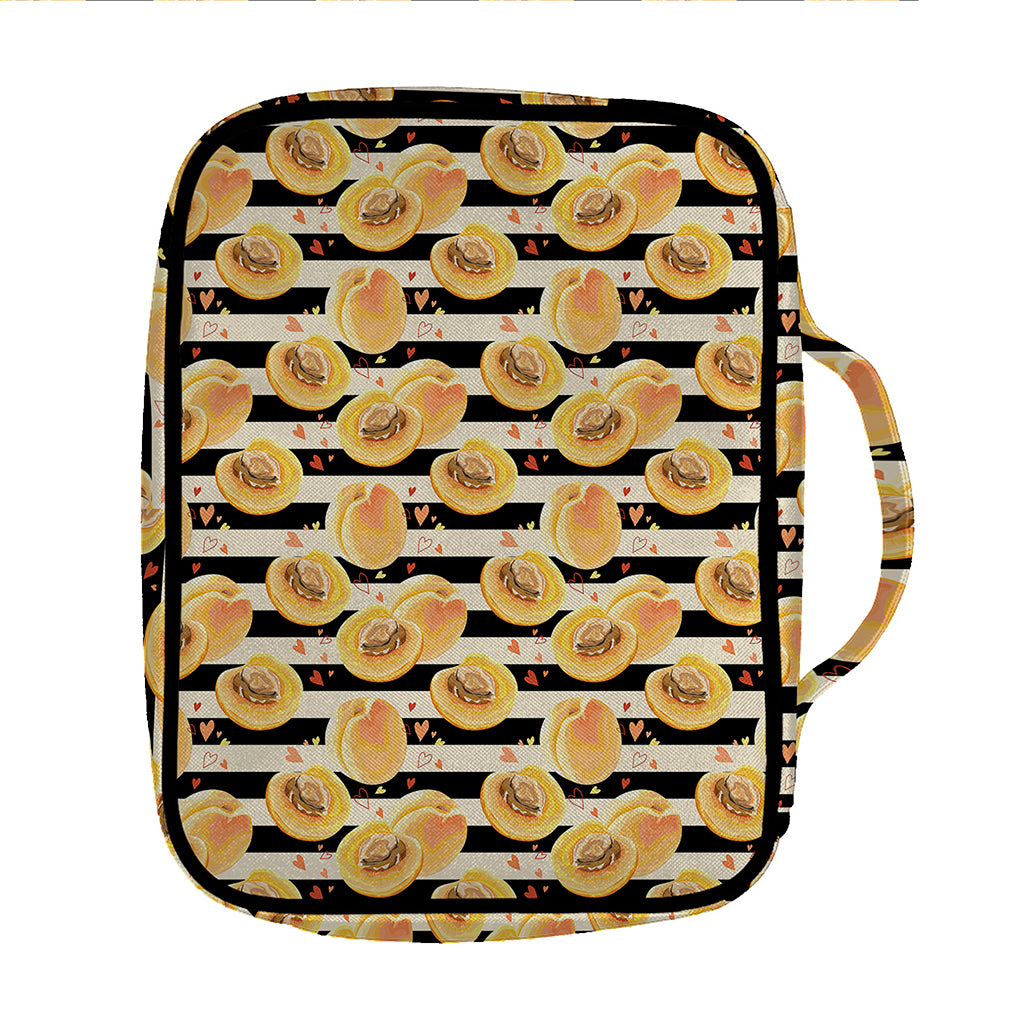 Apricot Fruit Striped Pattern Print Front Pocket Bible Bag