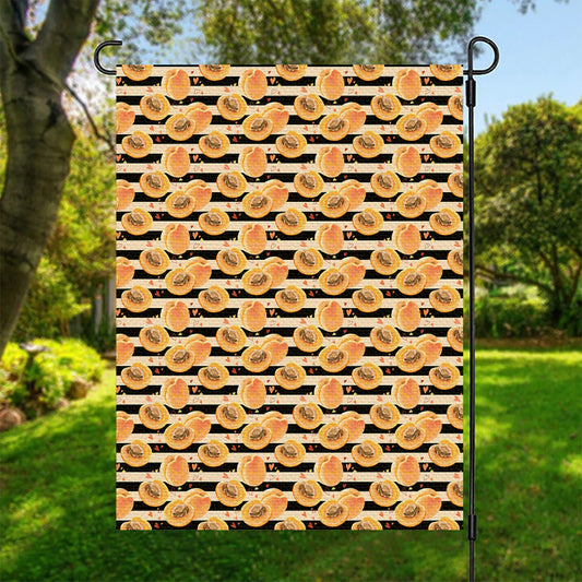 Apricot Fruit Striped Pattern Print Garden Flag