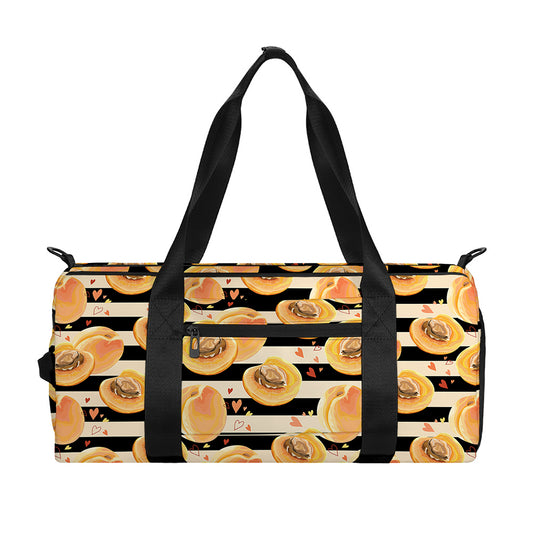 Apricot Fruit Striped Pattern Print Gym Bag