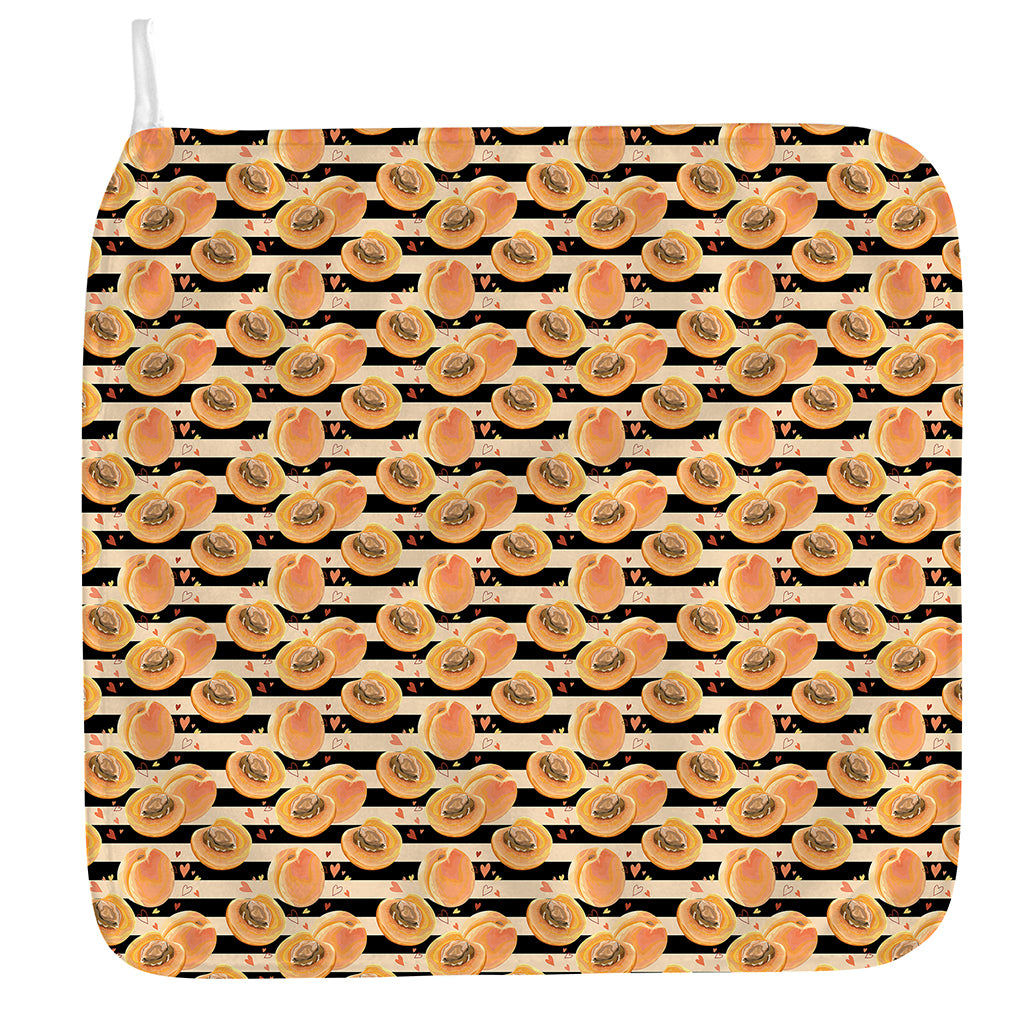 Apricot Fruit Striped Pattern Print Hand Towel
