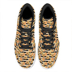 Apricot Fruit Striped Pattern Print High Top Leather Sneakers