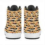 Apricot Fruit Striped Pattern Print High Top Leather Sneakers