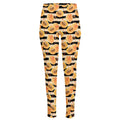 Apricot Fruit Striped Pattern Print High-Waisted Pocket Leggings