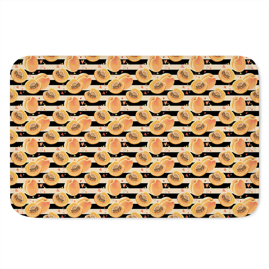 Apricot Fruit Striped Pattern Print Indoor Door Mat