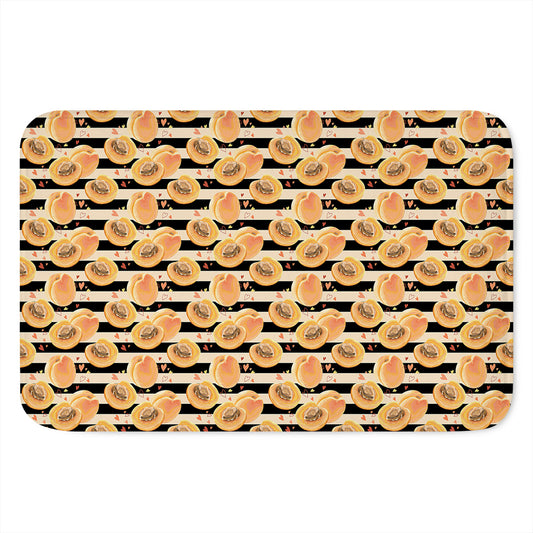 Apricot Fruit Striped Pattern Print Indoor Door Mat