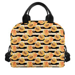 Apricot Fruit Striped Pattern Print Insulated Lunch Bag