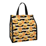 Apricot Fruit Striped Pattern Print Insulated Lunch Tote