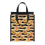 Apricot Fruit Striped Pattern Print Insulated Lunch Tote