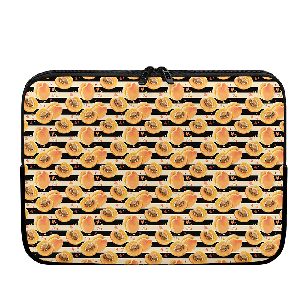 Apricot Fruit Striped Pattern Print Laptop Sleeve
