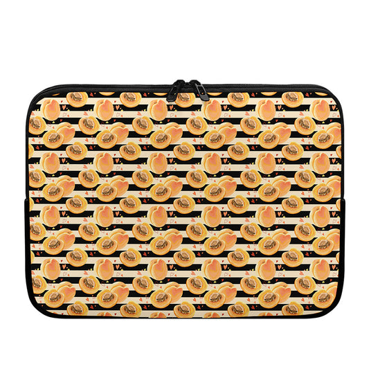 Apricot Fruit Striped Pattern Print Laptop Sleeve