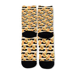 Apricot Fruit Striped Pattern Print Long Socks
