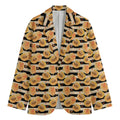 Apricot Fruit Striped Pattern Print Men's Blazer