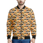 Apricot Fruit Striped Pattern Print Men's Bomber Jacket