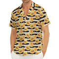 Apricot Fruit Striped Pattern Print Men's Deep V-Neck Shirt