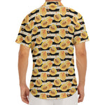 Apricot Fruit Striped Pattern Print Men's Deep V-Neck Shirt