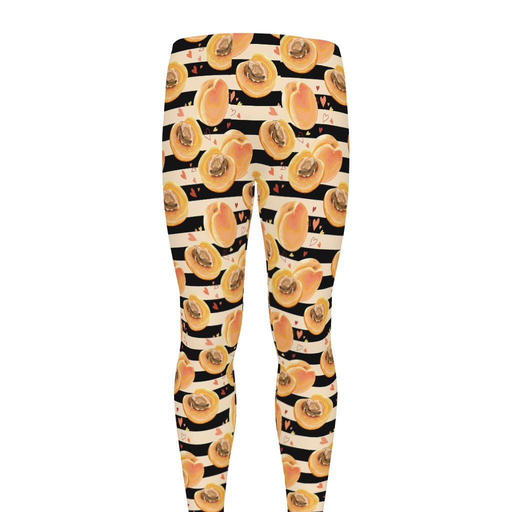 Apricot Fruit Striped Pattern Print Men's leggings