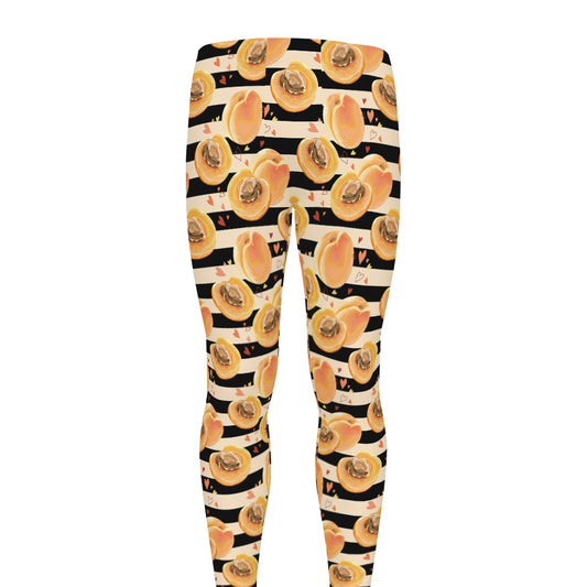 Apricot Fruit Striped Pattern Print Men's leggings