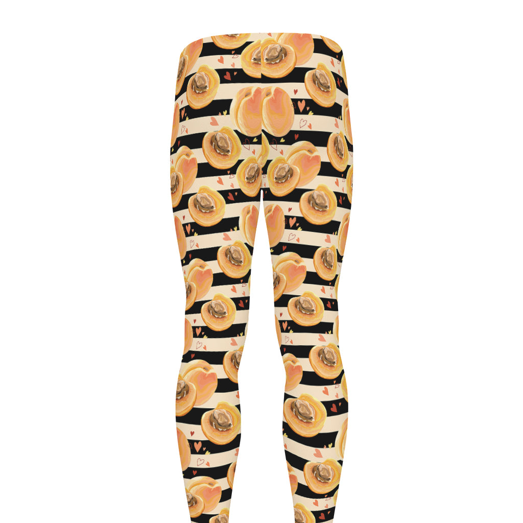 Apricot Fruit Striped Pattern Print Men's leggings