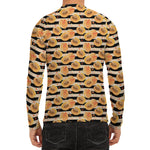 Apricot Fruit Striped Pattern Print Men's Long Sleeve Rash Guard