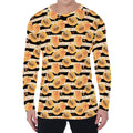 Apricot Fruit Striped Pattern Print Men's Long Sleeve T-Shirt