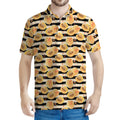 Apricot Fruit Striped Pattern Print Men's Polo Shirt