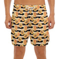 Apricot Fruit Striped Pattern Print Men's Split Running Shorts