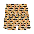 Apricot Fruit Striped Pattern Print Men's Athletic Shorts