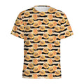 Apricot Fruit Striped Pattern Print Men's Athletic T-Shirt