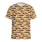 Apricot Fruit Striped Pattern Print Men's Sports T-Shirt