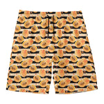 Apricot Fruit Striped Pattern Print Men's Swim Trunks