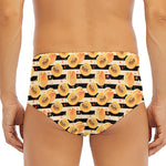 Apricot Fruit Striped Pattern Print Men's Triangle Swim Briefs