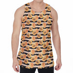 Apricot Fruit Striped Pattern Print Men's Velvet Tank Top