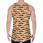 Apricot Fruit Striped Pattern Print Men's Velvet Tank Top