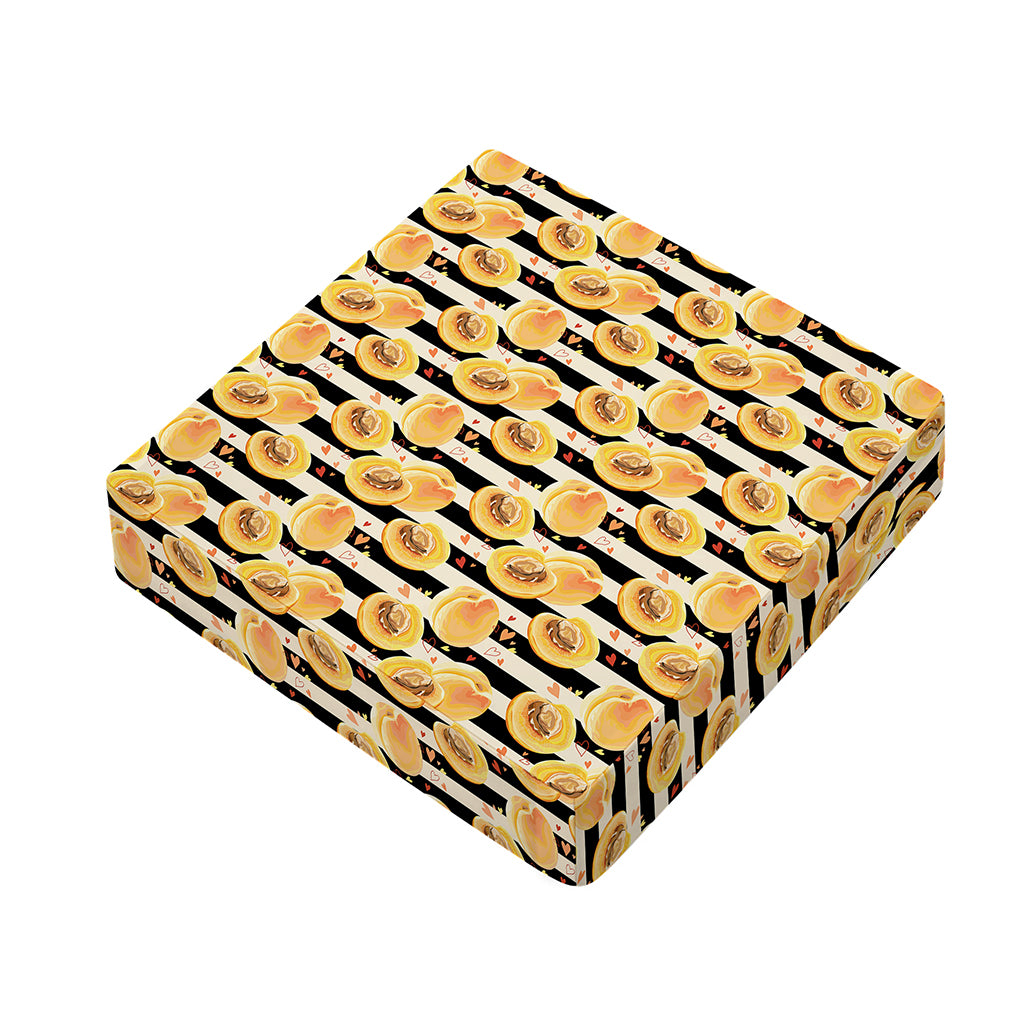 Apricot Fruit Striped Pattern Print Outdoor Seat Cushion Cover