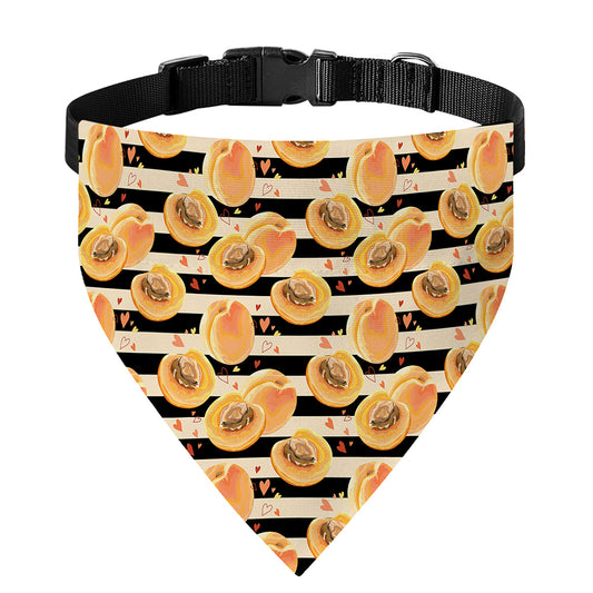 Apricot Fruit Striped Pattern Print Over The Collar Dog Bandana