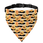 Apricot Fruit Striped Pattern Print Over The Collar Dog Bandana