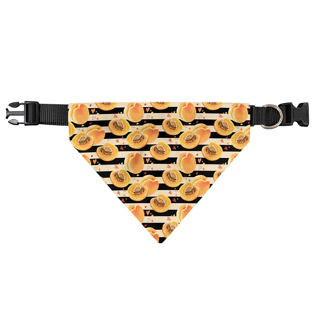 Apricot Fruit Striped Pattern Print Over The Collar Dog Bandana