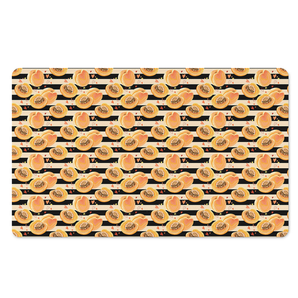 Apricot Fruit Striped Pattern Print Polyester Doormat