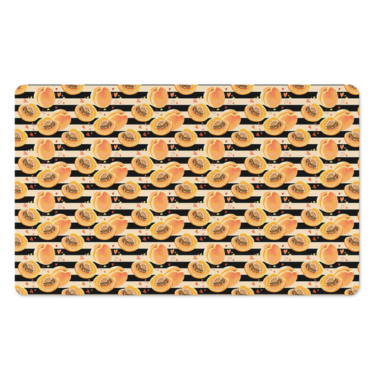 Apricot Fruit Striped Pattern Print Polyester Doormat