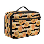 Apricot Fruit Striped Pattern Print Portable Lunch Bag