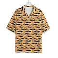 Apricot Fruit Striped Pattern Print Rayon Hawaiian Shirt