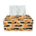 Apricot Fruit Striped Pattern Print Rectangle Tissue Box Cover