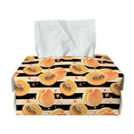 Apricot Fruit Striped Pattern Print Rectangle Tissue Box Cover