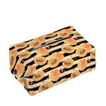 Apricot Fruit Striped Pattern Print Rectangle Tissue Box Cover