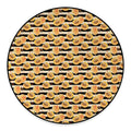 Apricot Fruit Striped Pattern Print Round Floor Mat