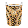 Apricot Fruit Striped Pattern Print Round Laundry Basket