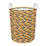 Apricot Fruit Striped Pattern Print Round Laundry Basket