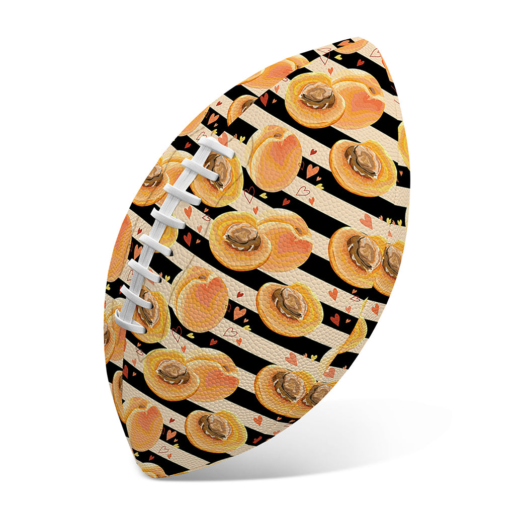 Apricot Fruit Striped Pattern Print Rugby Ball