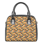Apricot Fruit Striped Pattern Print Shoulder Handbag